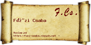 Füzi Csaba névjegykártya