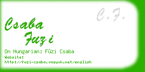 csaba fuzi business card