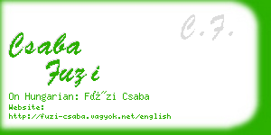 csaba fuzi business card
